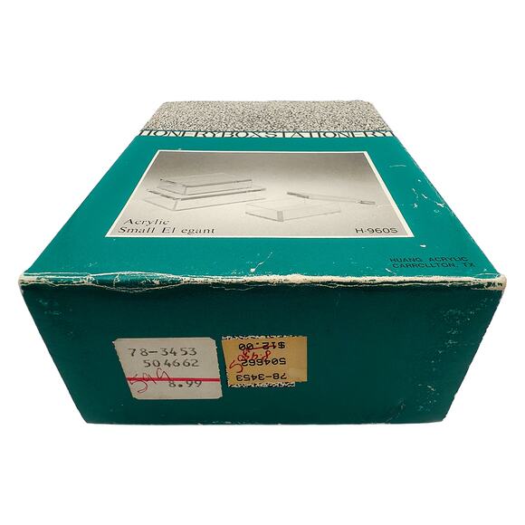 Vintage Acrylic Stationery Display Case Huang Acrylic H-960S 6" x 4" x 2" in Box - Picture 7 of 7